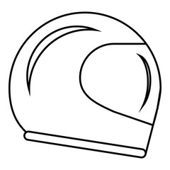 Racing helmet icon. Outline illustration of racing helmet vector icon for web