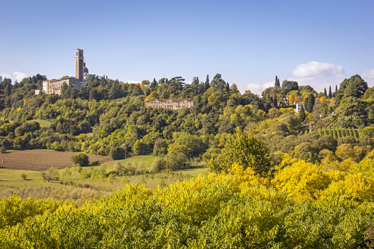 View of the Monte Berico in Vicenza, Italy