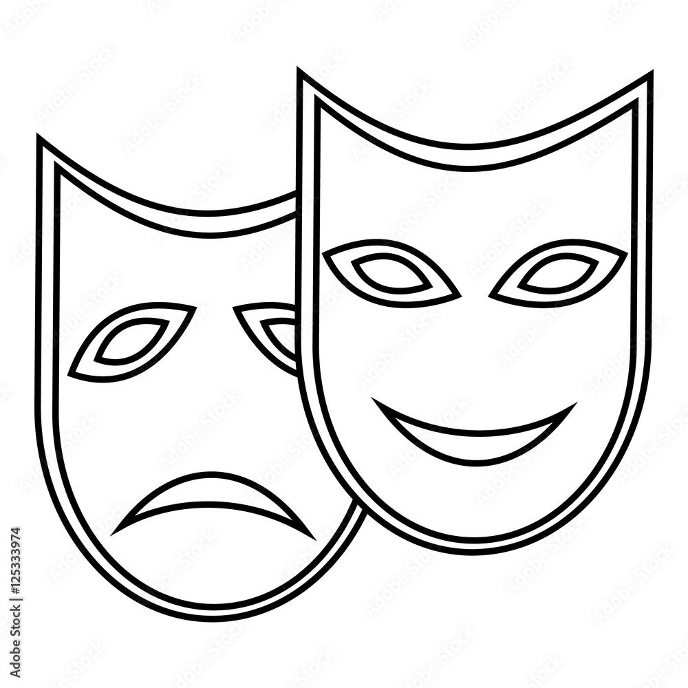 Wall mural carnival mask icon. outline illustration of carnival mask vector icon for web - Wall murals