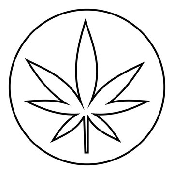Round tablet marijuana icon. Outline illustration of round tablet marijuana vector icon for web