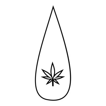 Drop marijuana icon. Outline illustration of drop marijuana vector icon for web