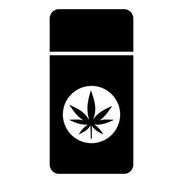 Jar pills marijuana icon. Simple illustration of jar pills marijuana vector icon for web