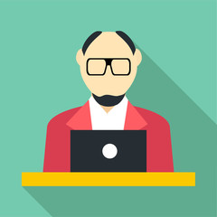 Male consultant icon. Flat illustration of male consultant vector icon for web