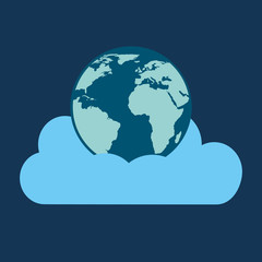 cloud computing data storage vector illustration design