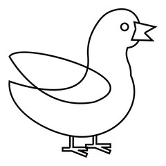 Duck icon. Outline illustration of duck vector icon for web