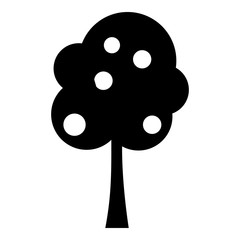 Tree with fruit icon. Simple illustration of tree with fruit vector icon for web