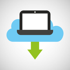 cloud computing data storage vector illustration design
