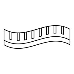 Measuring striped tape icon. Outline illustration of measuring striped tape vector icon for web