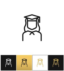 Graduation line vector icon