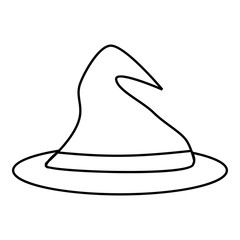 Witch hat icon. Outline illustration of witch hat vector icon for web