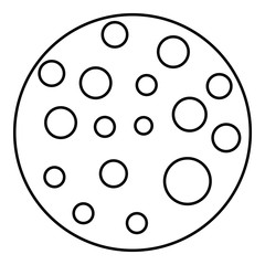 Moon icon. Outline illustration of moon vector icon for web