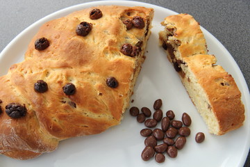 Hefekuchen aufgeschnitten