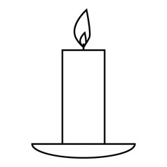 Candle icon. Outline illustration of candle vector icon for web