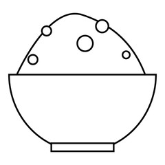 Rice in bowl icon. Outline illustration of rice in bowl vector icon for web