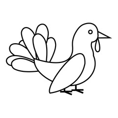 Turkey icon. Outline illustration of turkey vector icon for web