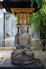 Ancient sculpture of Buddha on island of Java, Indonesia