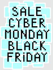 Obraz na płótnie Canvas set of sale Black Friday and Cyber Monday
