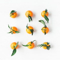 tangerines, flat lay, top view