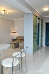 Modern, simple interior in light apartments