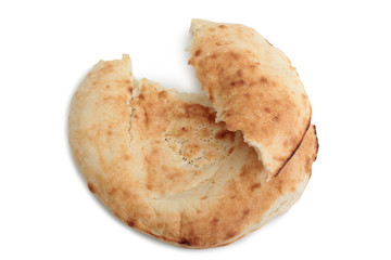 Organic bread on white background