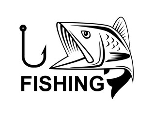 graphic fishing hook, vector