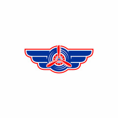 Airplan Wings Badge - Vector Logo Icon
