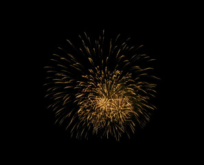 Holiday fireworks of colored lights isolated on black background