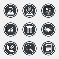 Office, documents and business icons.