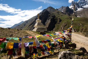 Stupa and prayer flag