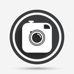 Hipster photo camera sign icon. Retro camera.