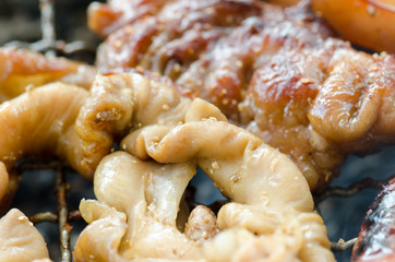 .Pork and pork roast aroma, mouth-watering taste of Thailand on