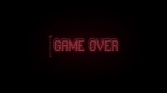 ASCII Text Reveal GAME OVER Digital Red