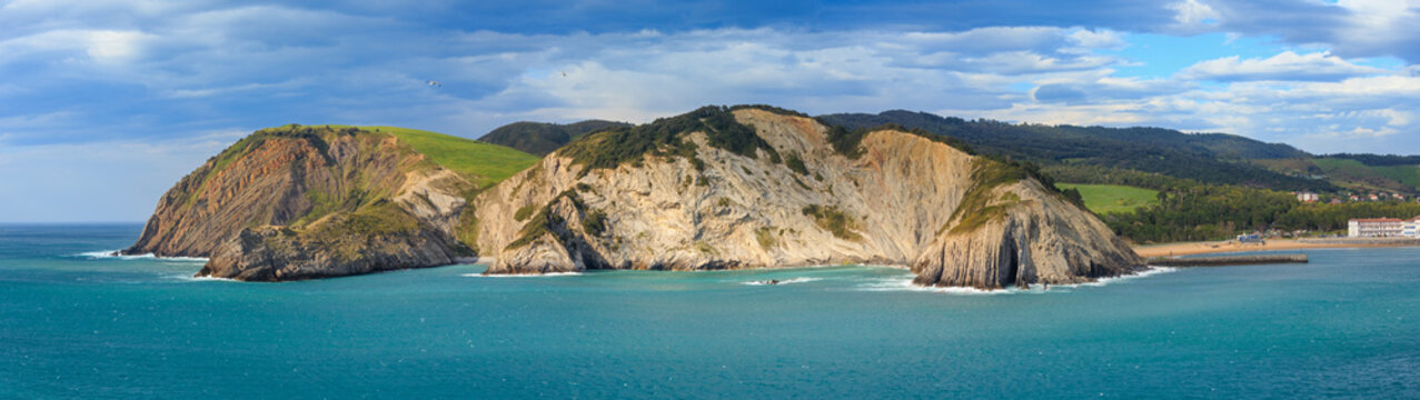 Summer ocean bay coastline (Spain).