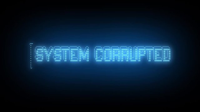 ASCII Text Reveal SYSTEM CORRUPTED Digital Blue Glow