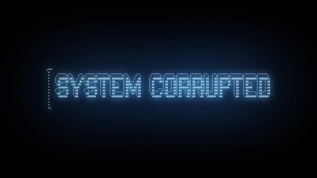 ASCII Text Reveal SYSTEM CORRUPTED Digital Blue Glitch