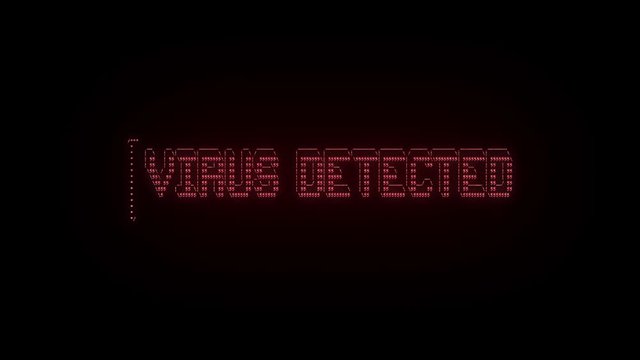 ASCII Text Reveal VIRUS DETECTED Digital Red