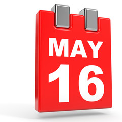 May 16. Calendar on white background.