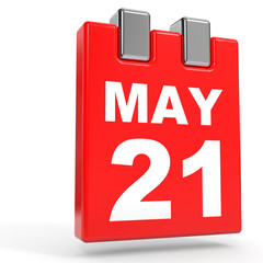 May 21. Calendar on white background.