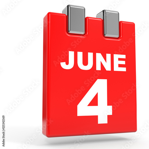 "June 4. Calendar on white background." Stock photo and royalty-free