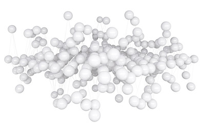 Abstract wave connection with dots and lines 3D rendering