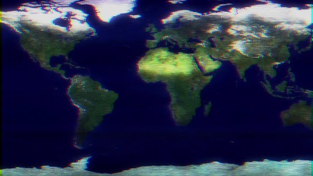 DIGITAL MAP OLD RETRO VHS LOOK COLOR VERSION