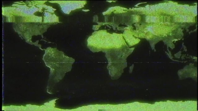 Digital & Futuristic HUD Map VHS Style Green