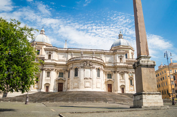 Piazza dell' Esquilino and Basilica di Santa Maria Maggiore in Rome, Italy