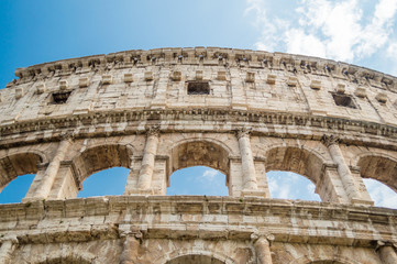 Obraz premium The Colosseum or Coliseum, also known as the Flavian Amphitheatre in Rome, Italy