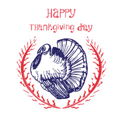 Fototapeta na wymiar Hand drawn vector Thanksgiving background.