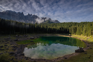 Carezza or Karersee lake in Italy
