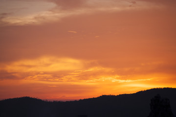 Sunset behind the mountain