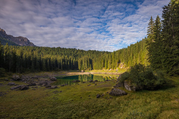 Carezza or Karersee lake in Italy