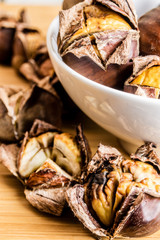 closeup of roasted chestnuts