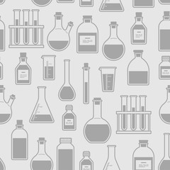 chemical glassware seamless pattern